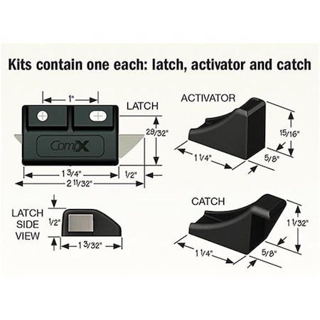 Timberline Locks Timberline Locks TLDL300W Double Door Latch with Slam Action - White TLDL300W